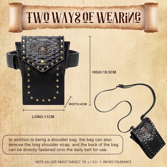 NWOT Women's Gothic Renaissance Costume accessories Set - Medieval Snake Pattern - Picture 11 of 14